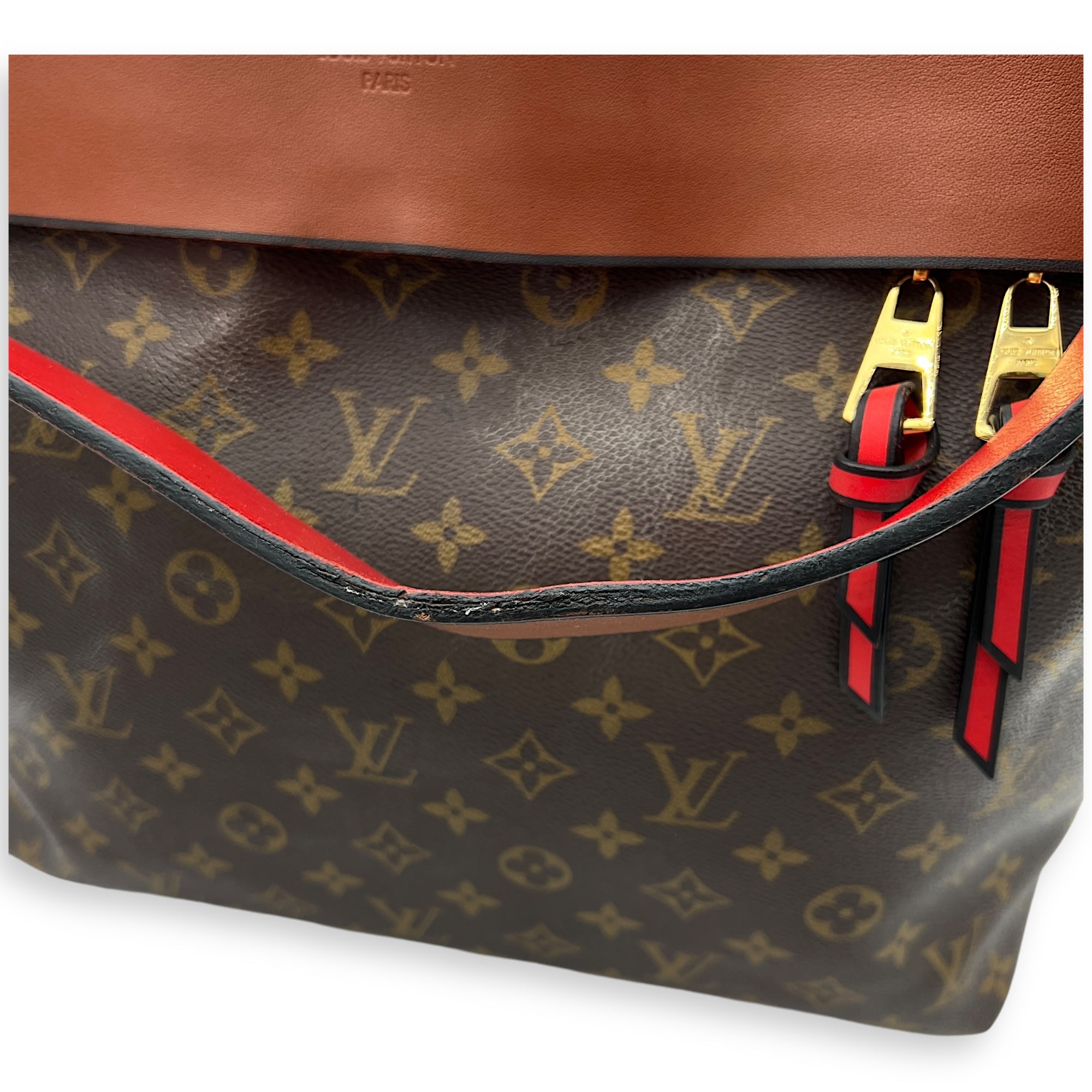 Tuileries Besace Brown Top Handle Bag in Monogram Coated Canvas, Gold hardware - Image 15