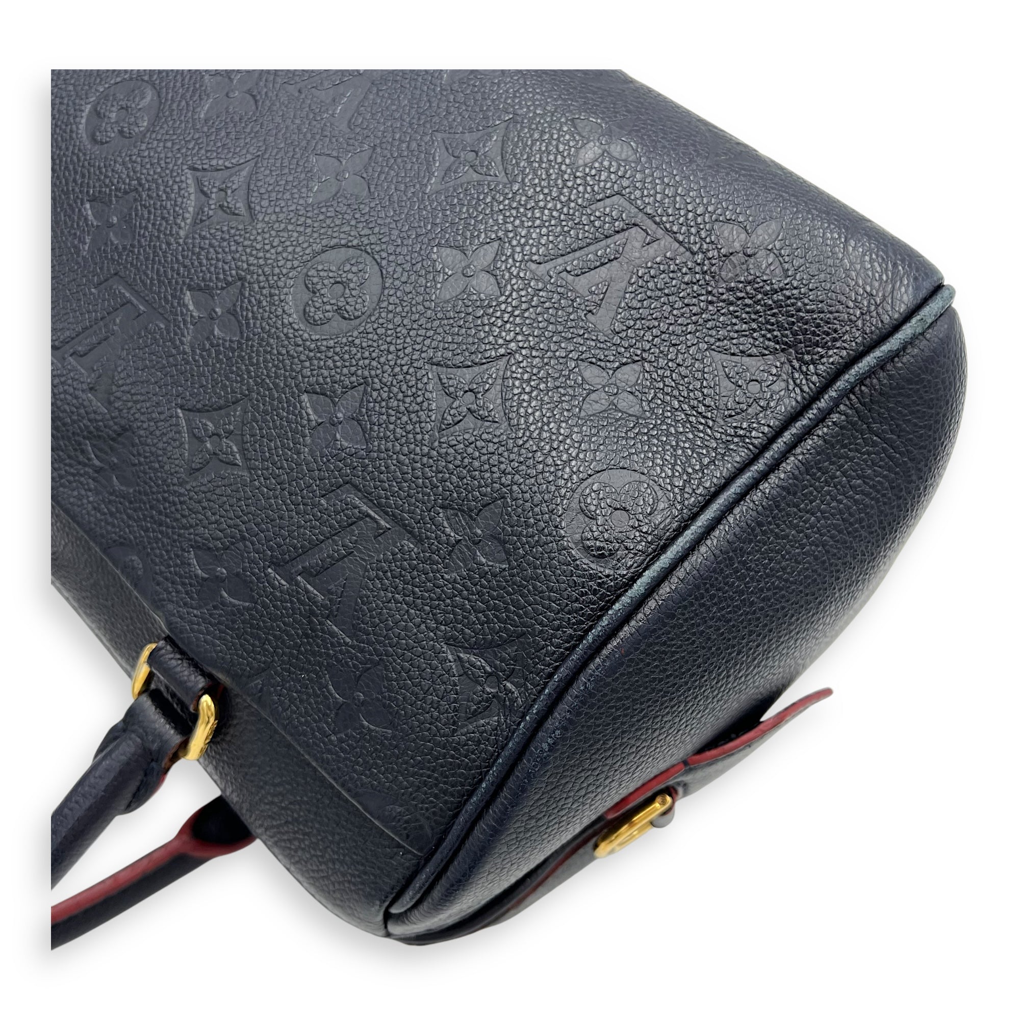 Speedy Top Handle Bag Blue in Empreinte Leather, Gold hardware - Image 20