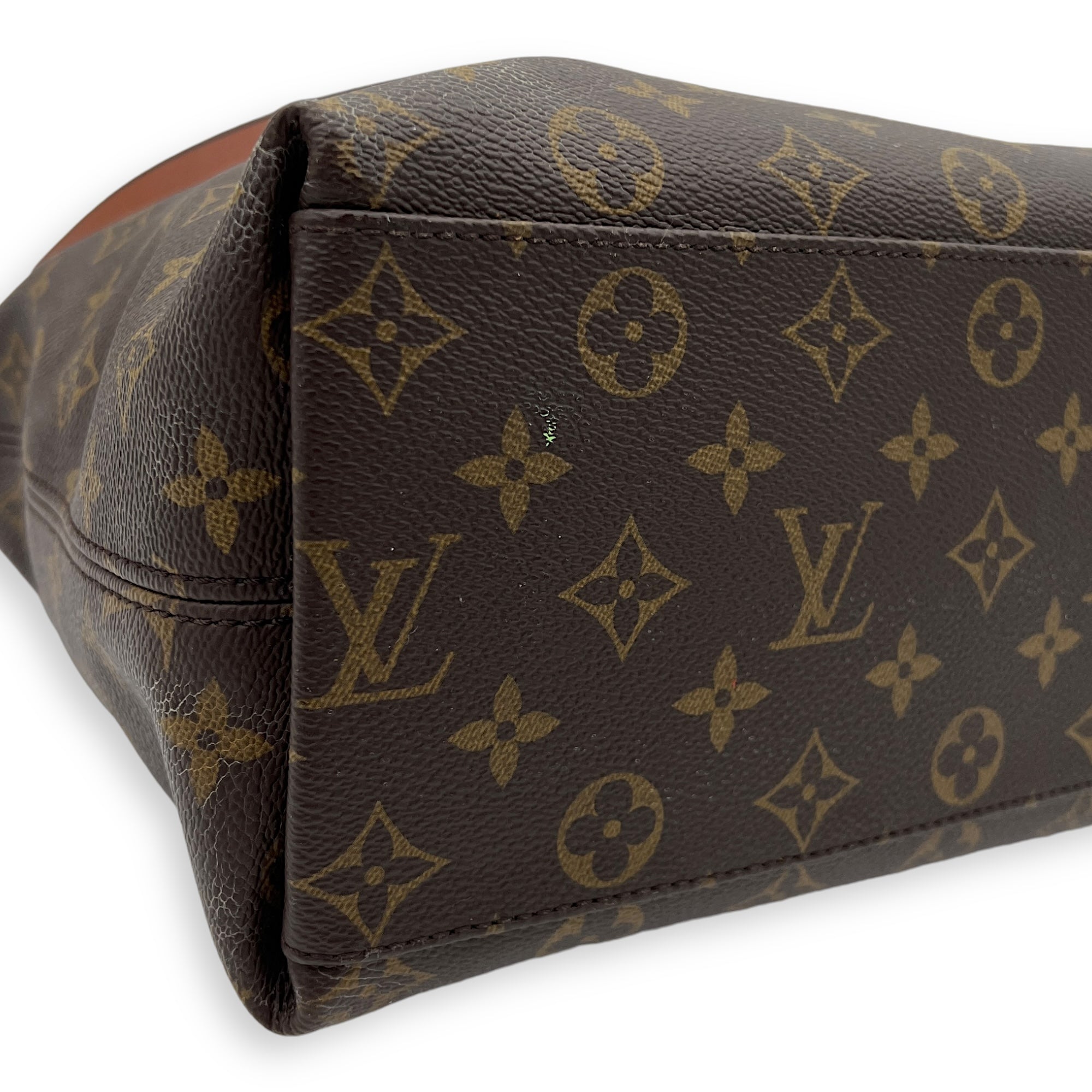 Tuileries Besace Brown Top Handle Bag in Monogram Coated Canvas, Gold hardware - Image 16