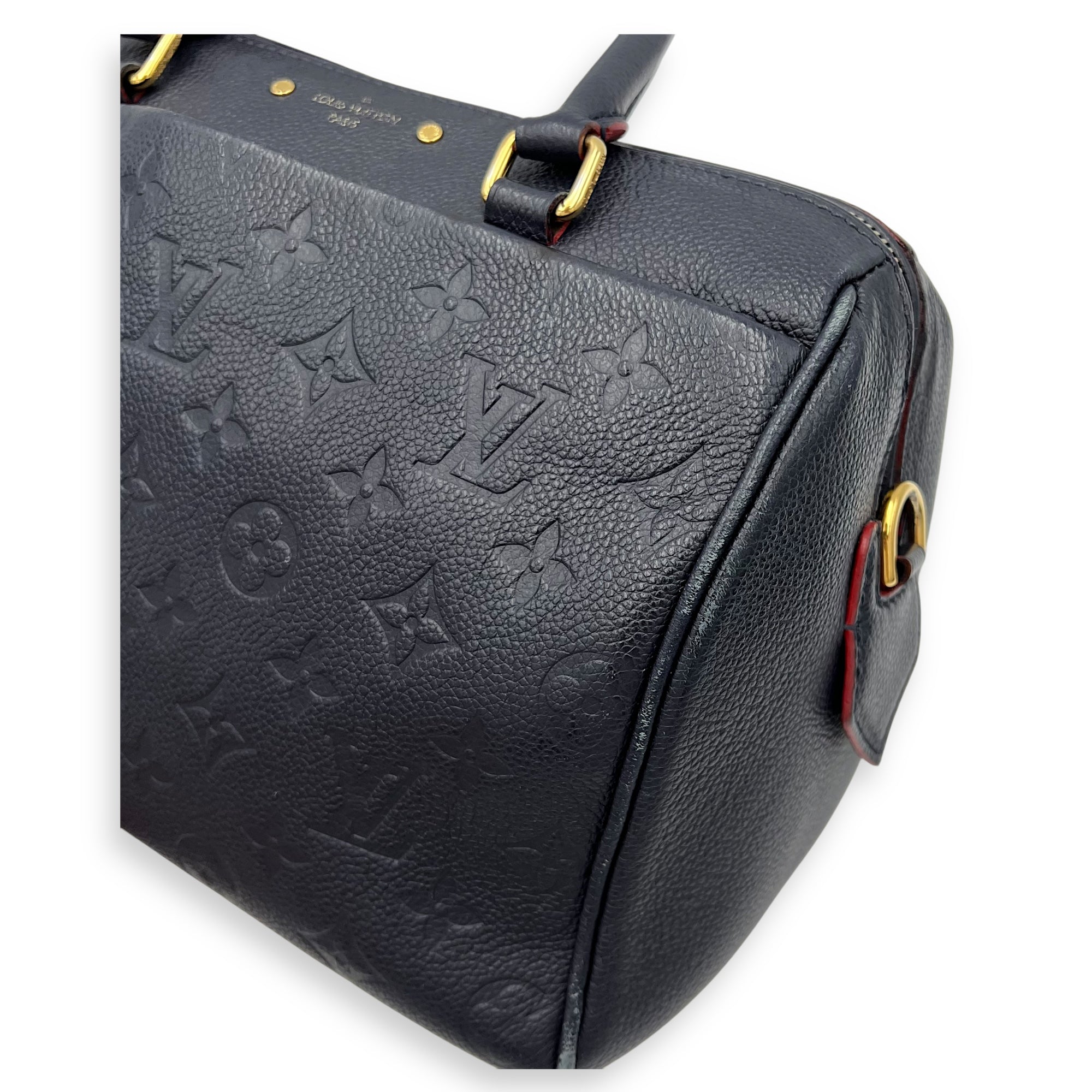 Speedy Top Handle Bag Blue in Empreinte Leather, Gold hardware - Image 16