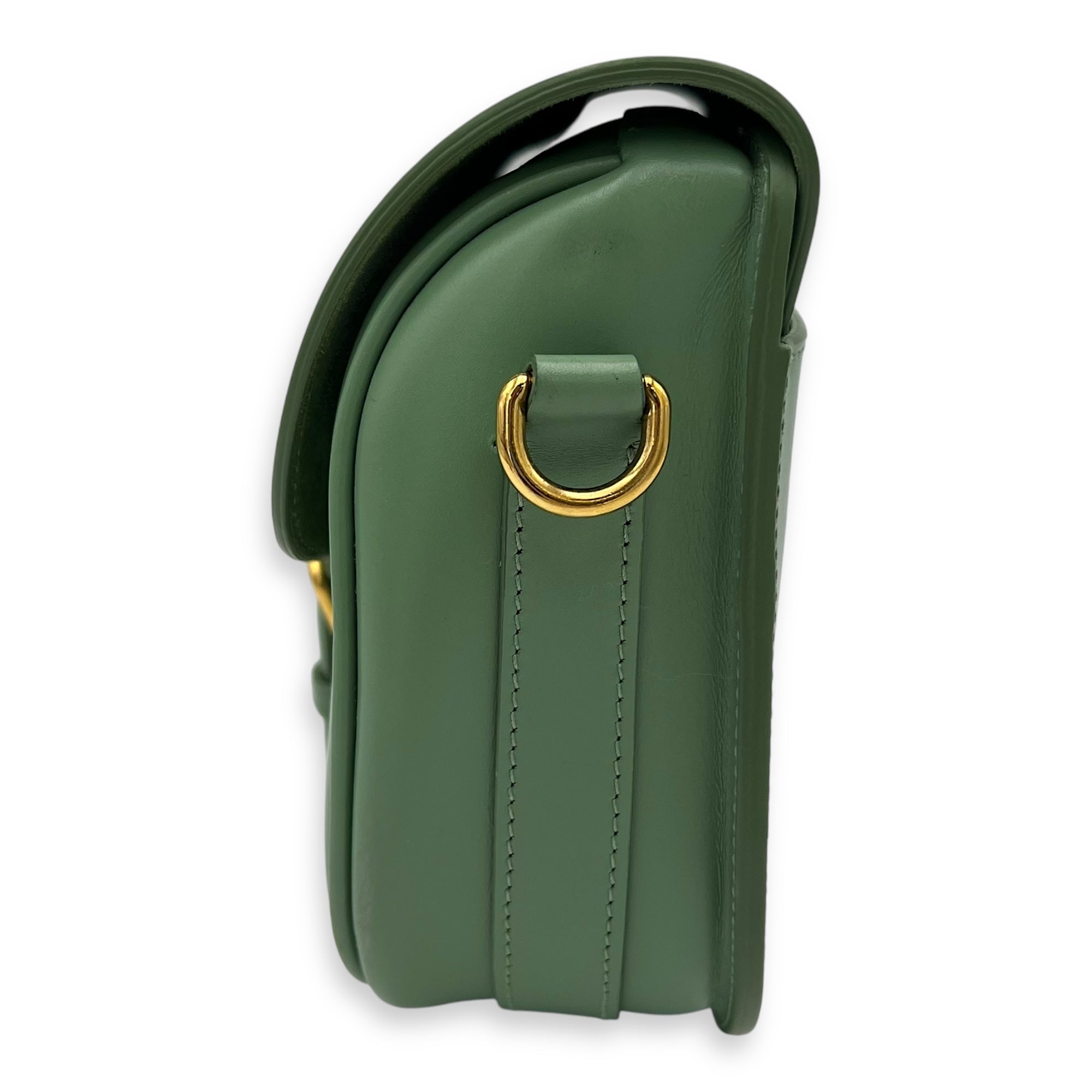 Bobby Crossbody Bag Green in Calfskin, Gold hardware - Image 5