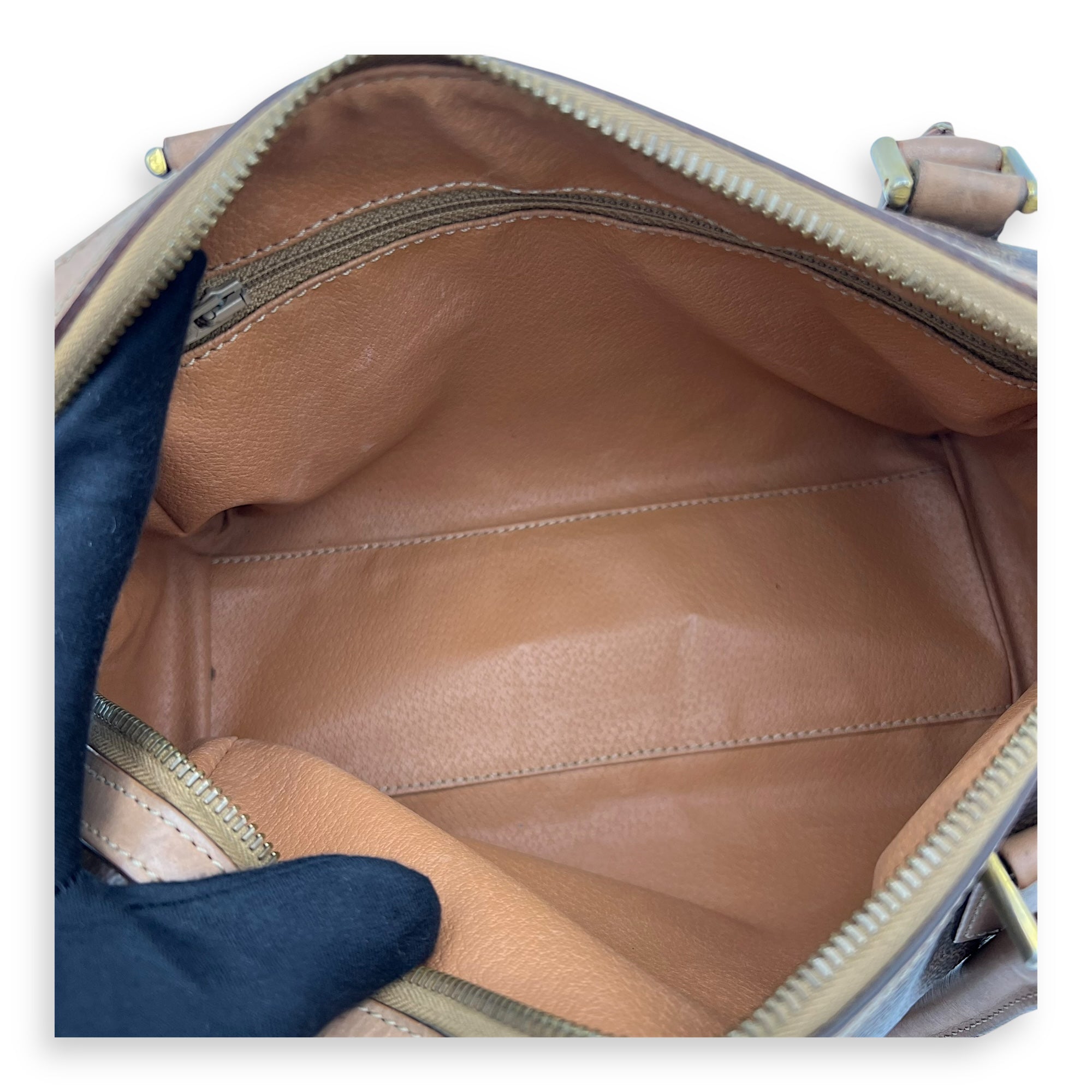 Macadam Top Handle Bag Brown in Coated Canvas, Gold hardware - Image 7