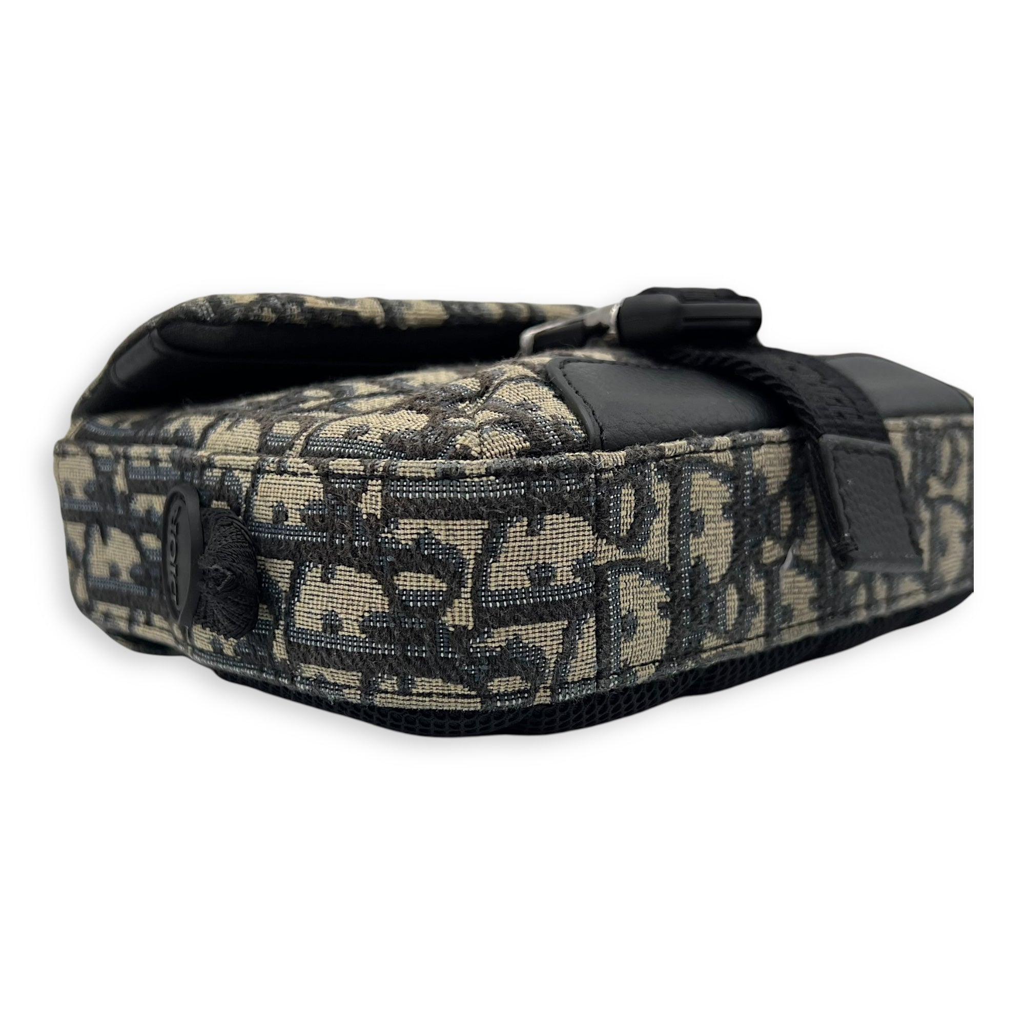 Oblique Blue Crossbody Bag in Jacquard, Silver hardware - Image 9