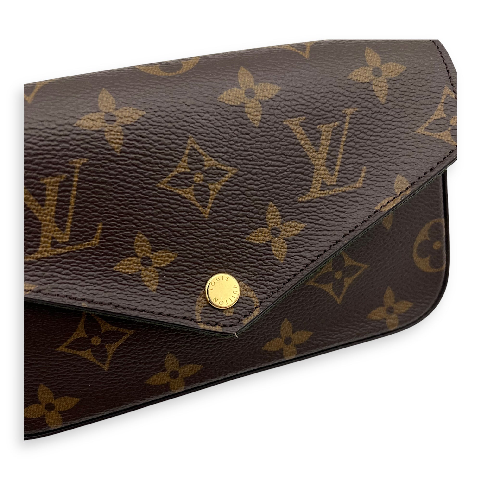 Felicie Strap & Go Brown Crossbody Bag in Monogram Coated Canvas, Gold hardware - Image 8