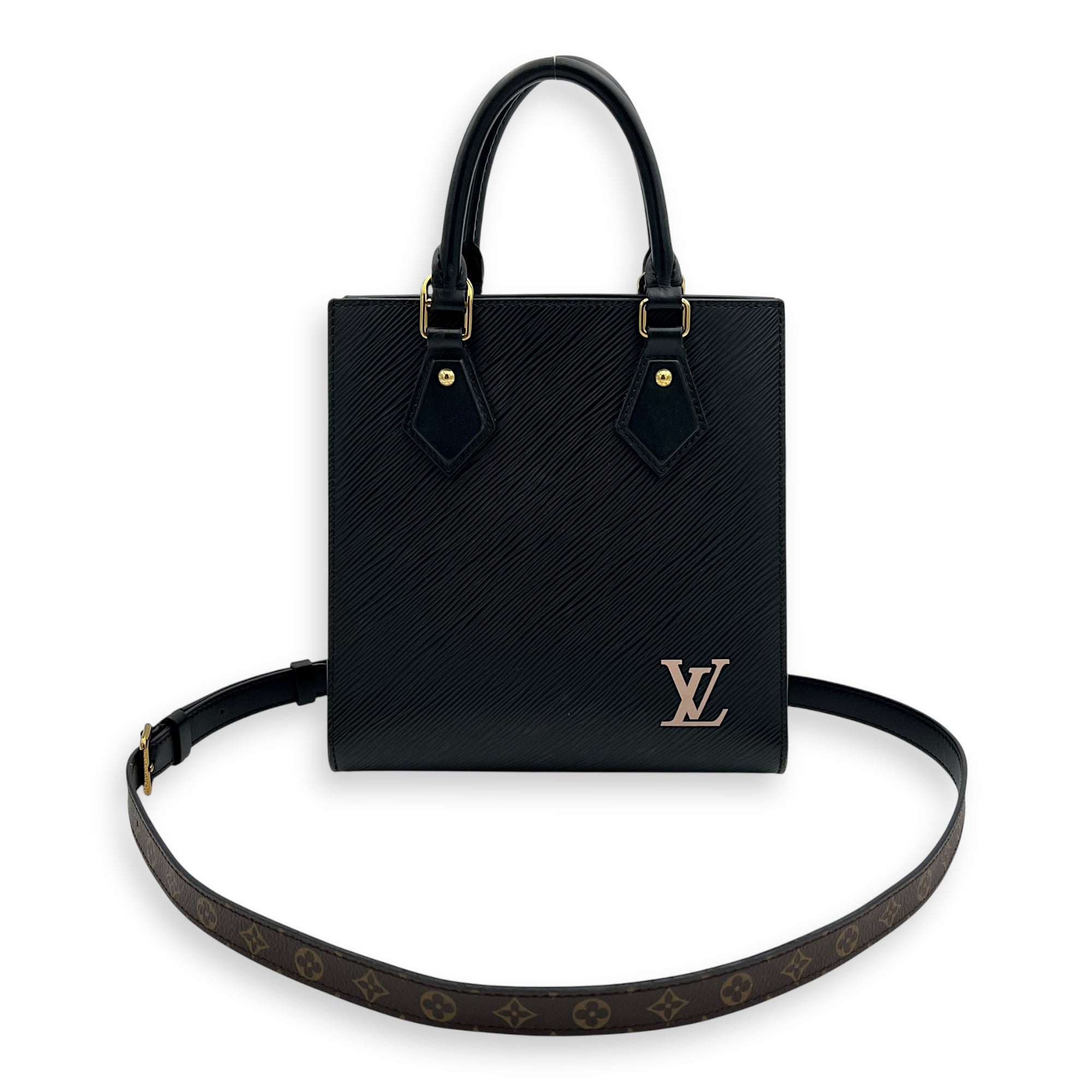 Sac Plat Top Handle Bag Black in Epi Leather, Gold hardware - Image 14