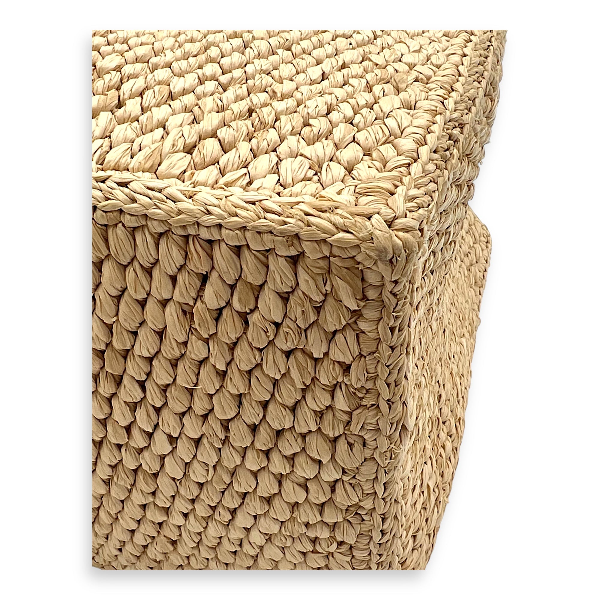 Triomphe Tote Bag Brown in Raffia, Gold hardware - Image 7