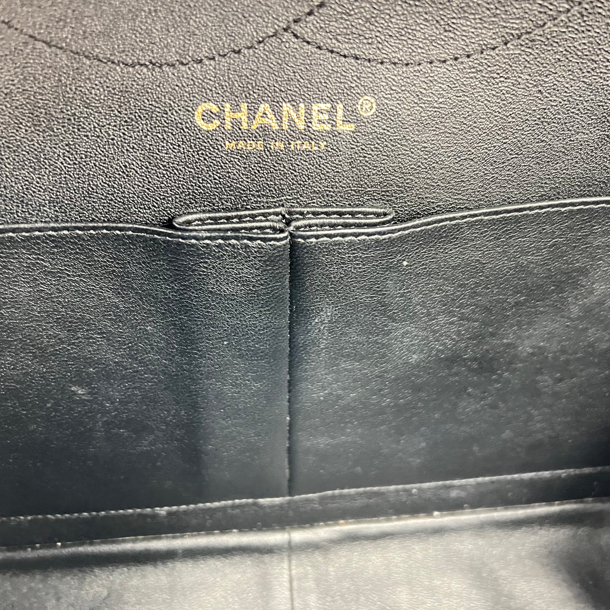 2.55 Shoulder Bag Black in Caviar Leather, Gold hardware - Image 7