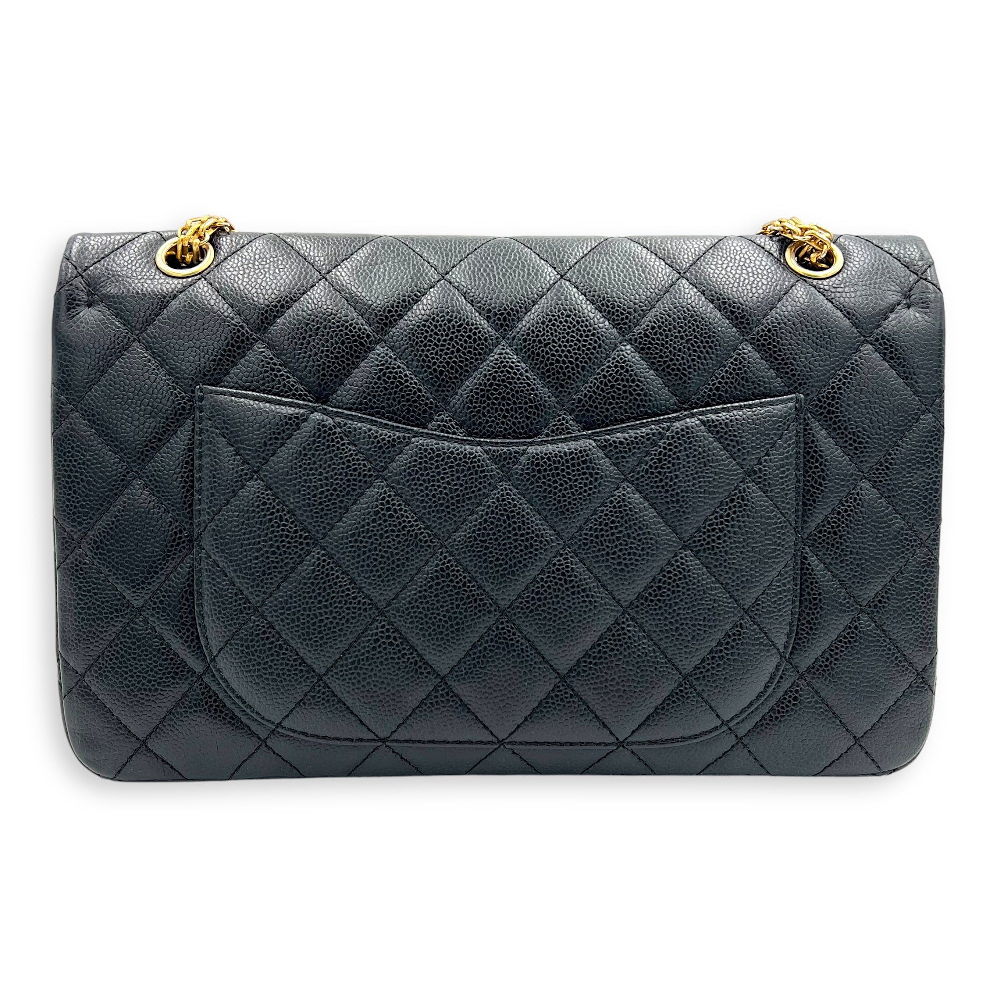 2.55 Shoulder Bag Black in Caviar Leather, Gold hardware - Image 3